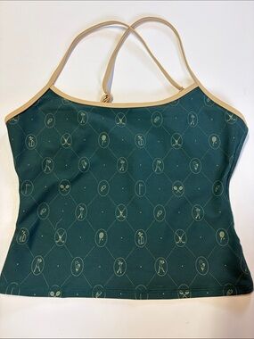 WeWoreWhat Green Tan Golf Print Cami Tank Top Size Medium